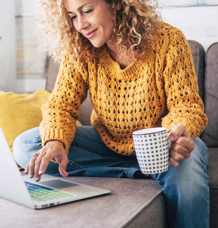 Woman working on laptop